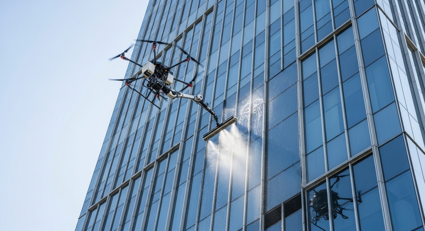 Benefits of Drone Cleaning for Large Buildings and Structures